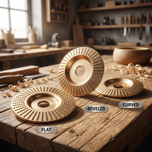 3 Sets (9PCS) 100mm Wood Carving Disc Set for Angle Grinder – Flat, Curved & Slanted Grinding Wheels