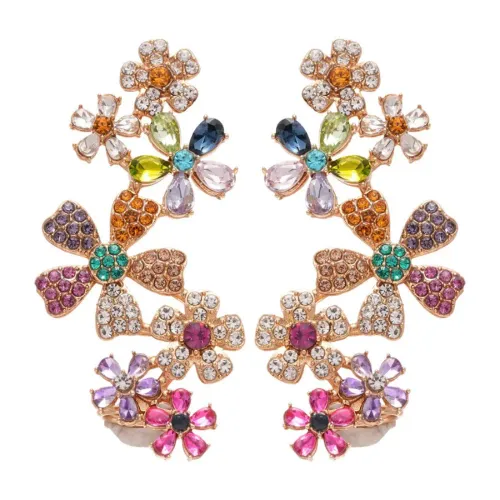 Elegant Colorful Flower Earrings Lightweight Dainty Jewelry for Women