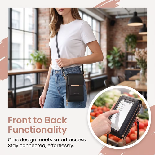 Women Crossbody Shoulder Bags Wallets Touch Screen Cell Phone Purse Soft Leather Strap Handbag for Female Luxury Messenger Bags