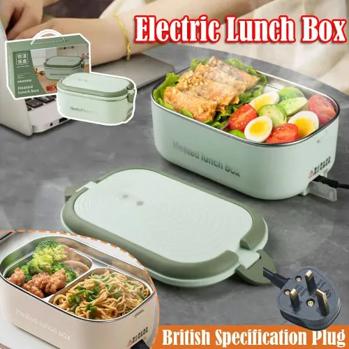 Durable 304 Stainless Steel Electric Lunch Box Constant Temperature 1000ml Food Heated Warmer Container Plug-in Heated Lunch Box