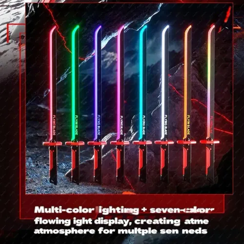 Colorful Streamer Glowing Sparkblade Sword Toys with Spark & Smoke Effect Light Sword Collectible Cosplay Katana Sword Prop Toys