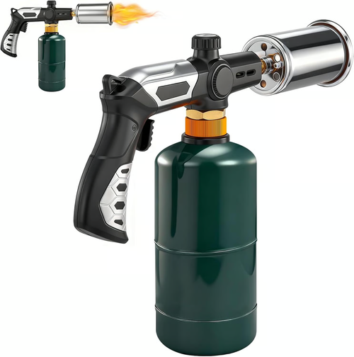 💥Powerful Propane Torch(Propane Tank Not Included) - 2732°F High Temp Flame, Instant Ignition for Grilling, Charcoal, Soldering & Outdoor Cooking