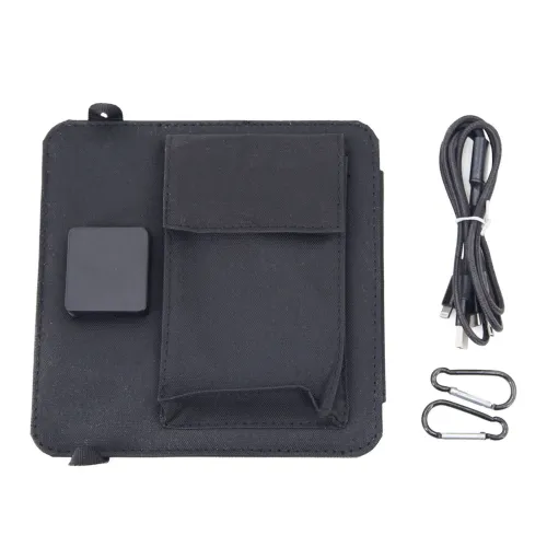 10W Folding Solar Panel Charger Bag IP65 Waterproof Portable Solar Charger USB and Type-C Dual Output Ports for Phones Power