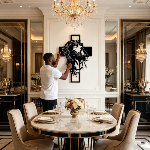 🎄✝️Metal Jesus and Cross Wall Art: Christian Home Decor