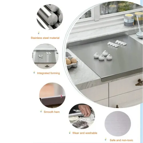Chopping Board Stainless Steel Large Size Doublesided Chopping Board Kitchen Tool Home Fruit Cutting And Kneading Panel