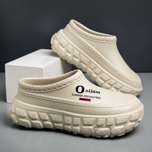 Men's  Shoes for Outdoor Wear, Thick-Soled, Non-Slip, Oil-Resistant, Wear-Resistant Work Chef Safety Shoes, Lazy Casual Shoes, Sandals, and Slippers
