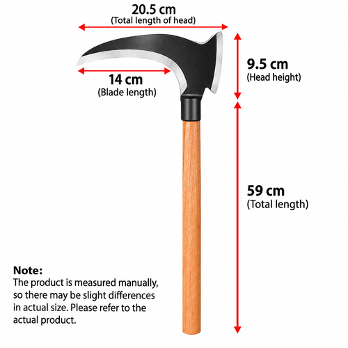 2pcs Multifunctional gardening tool-made of manganese steel with a solid wood handle Suitable for weeding, pruning, and cutting branches in the yard or outdoors