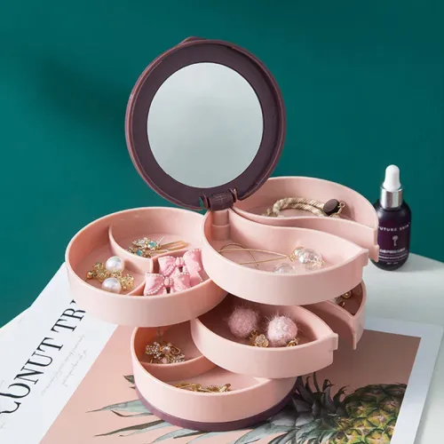 Rotating Jewelry Storage Box Organizer