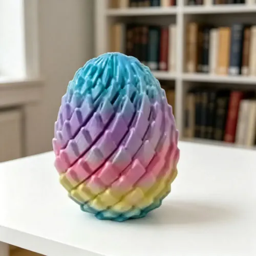 2 pcs 3D Printing Dragon Egg Stress Relief Model, Deformable Twist Egg