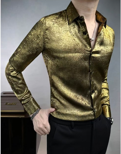 Shiny Gold Formal Casual Shirt