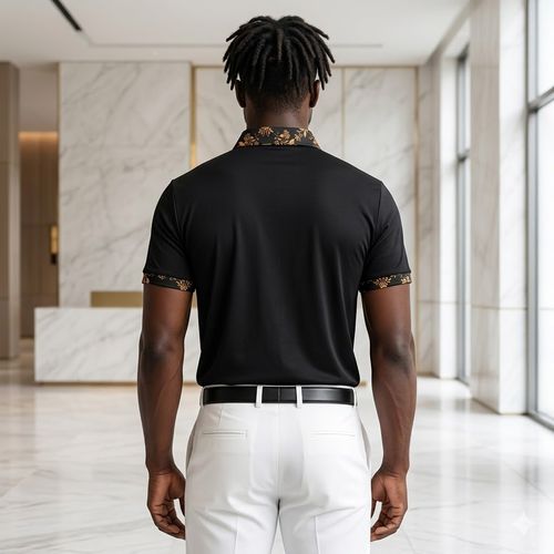 Luxury Flower Embroidered Rhinestone Lapel T-shirt Men Summer Short Sleeve Casual Business POLO Shirts Social Banquet Tshirts