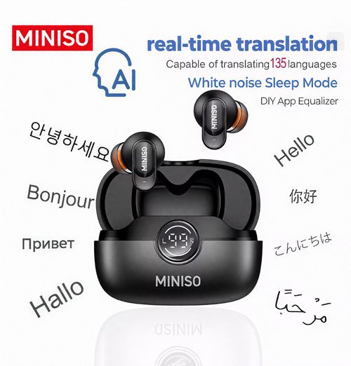 MINISO MS105 TWS Wireless Bluetooth Earbuds AI Translation Earbuds HiFi Stereo Noise Cancelling HD Mic for Travel Business