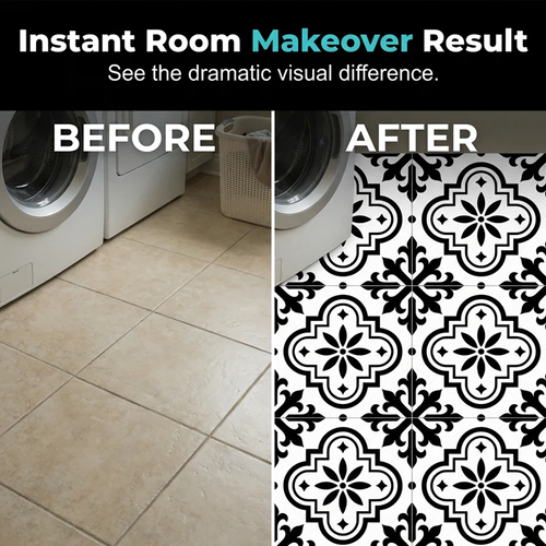⏳Limited-time 50% off⏰Waterproof & Non-Slip Floor Tile Stickers for Kitchen & Bathroom🛀