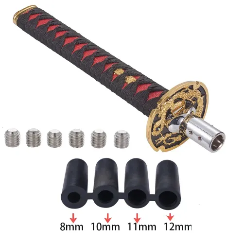 Universal Car Shift Knob, Katana Samurai Sword Metal Weighted Shifter 150mm 200mm 250mm, Fits Most Car Accessories