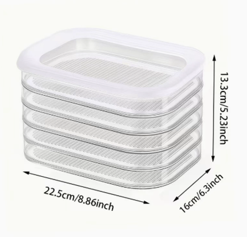 5 floor Stackable Meat Container for Fridge Clear Lid Deli Cold Cuts Storage for Bacon Cheese