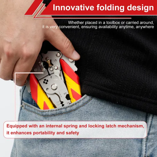 14 in 1 Multifunctional  Stripper Pliers Foldable Cable  Tool Ergonomic Electric Wire Cutting Splitting Crimping