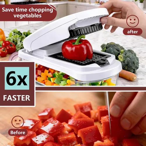 18 In 1 Multifunctional Food Cutter Vegetable Chopper 8 Different Blades With Container Slicers Dicer For Kitchen Cooking