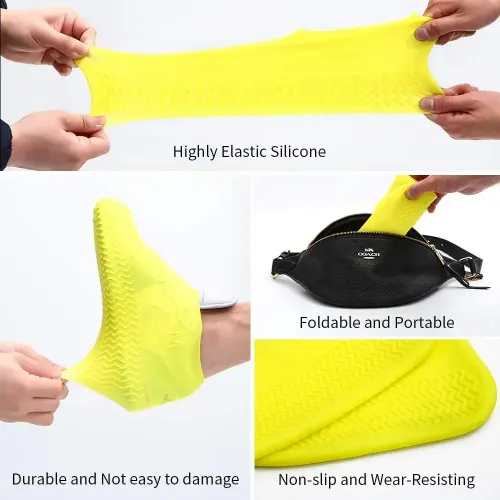 2 pairs of waterproof silicone shoe covers