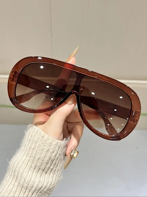 Women's Fashion Oversized Geometric Sunglasses Trendy Casual Sunglasses Travel Versatile Sun Glasses for Daily Wear Vacation Photography