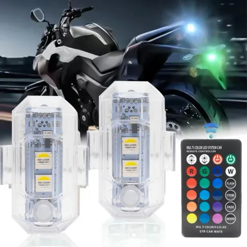 Motorcycle LED Warning Mini Signal Light Wireless Flash Turn Signal Indicator