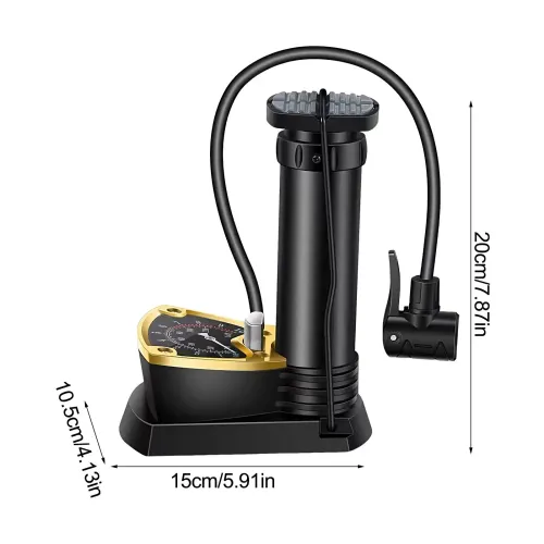 Foot Pump Lightweight Car Foot Inflator With Pressure Gauge Portable Bike Tire Compressor for Sedan Motorcycle Pickup