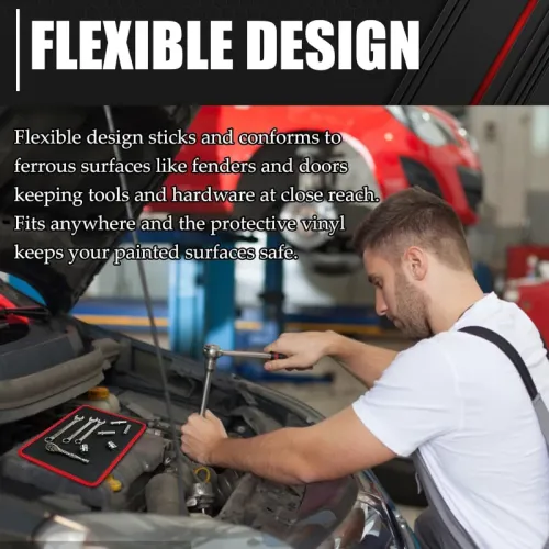 Flexible Magnetic Tool Holder Mat for Bolt Screw Wrenches Collapsible Magnetic Tool Tray and Telescoping Magnetic Pickup Tool