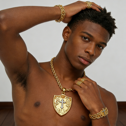 ❤️2026 New 14K Gold Shield Cross Pendant Necklace