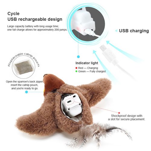 Touch activated charging little cat toy