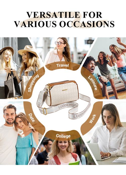 🔥Fashion Diamond Pattern Large Capacity 3-Layer Crossbody Bag💕