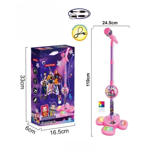 Kids Karaoke Microphone with Stand Educational Toy Brain-Training Music Gift for Boys Girls