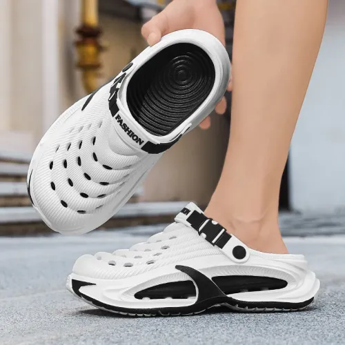 Men's Summer Outdoor Sports Toe-Toe Slippers, Thick-Soled Sandals for Wading in the Water and Beach