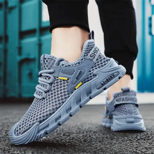 Men's Shoes Summer Hollow Mesh Breathable Shoes Men Casual Sports Running Sneakers Fashion Comfortable Mens Beach Shoes