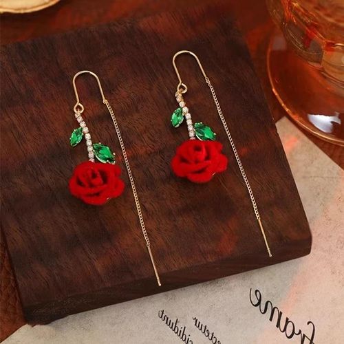 🌹 Eternal Bloom: Exquisite Handmade Rose Petal Earrings