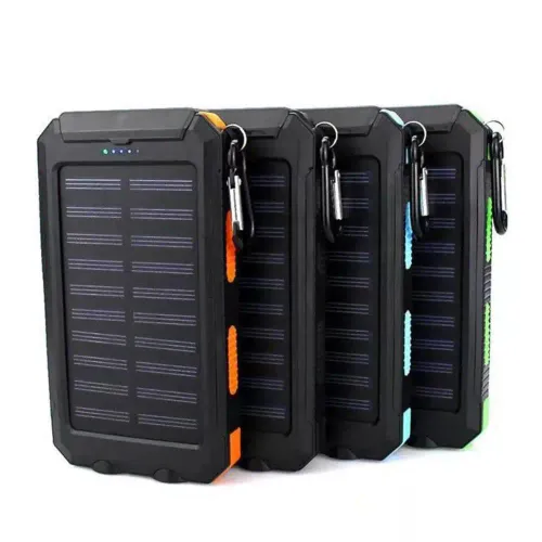 Solar Panel Power Bank Case Charge Storage Box Dual USB Power Bank Shell SOS Light Flashing Light Compass Power Bank Box