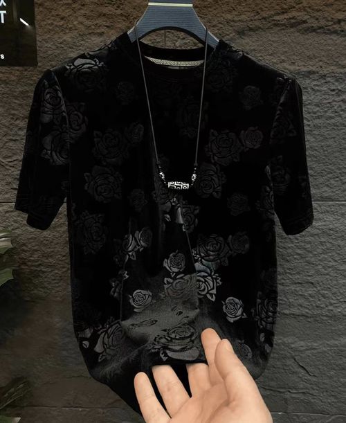 Dark Rose Jacquard T-Shirt