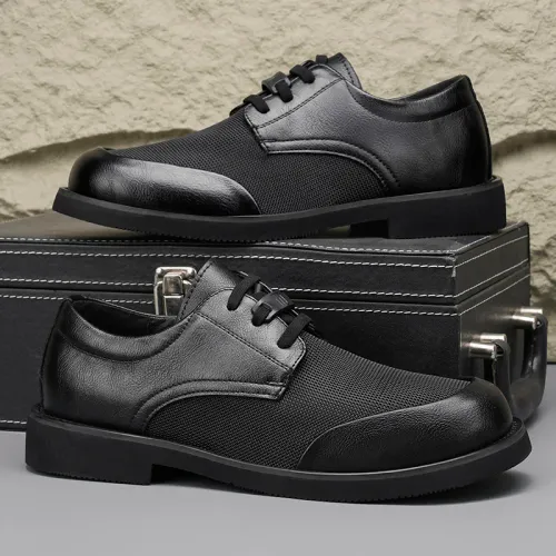 Fashion Men Leather Shoes Lace-Up Soft Formal Dress Shoes Comfortable Man Casual Shoes Men Business Shoes Handmade Work Footwear