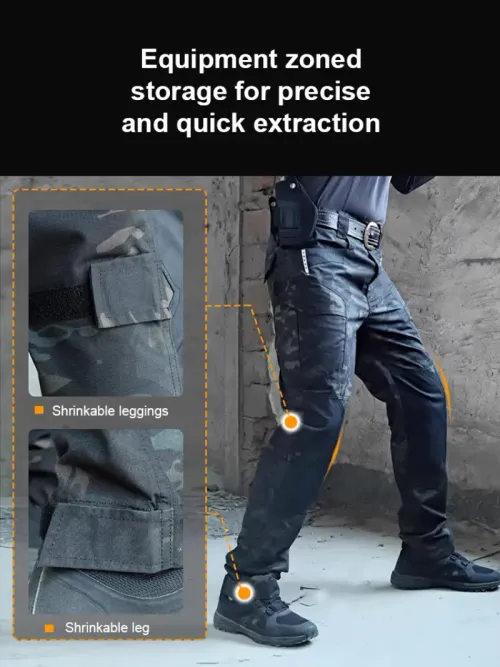 Men's Loose Outdoor Training Pants Cargo Pants Men Tactical Pants Hunting Pants Outdoor Multi-Pockets Cotton Casual Trousers