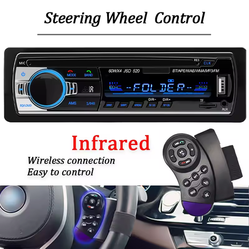 Car Radio  Stereo Player Digital Bluetooth MP3 Player FM Radio Stereo Audio Music USB With In Dash AUX Input