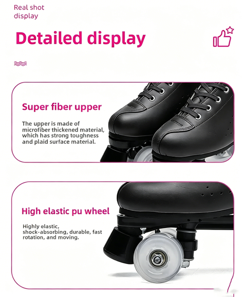 2026 New Roller Skating Shoes Double Row Four Wheel