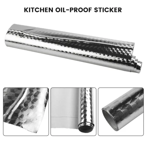 Kitchen wall stickers self-adhesive aluminum foil anti-oil wall stickers suitable for countertops drawers cabinets shelves line