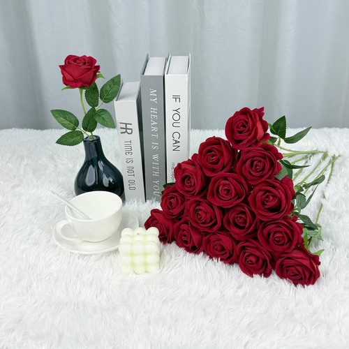 15pcs Realistic Artificial Rose Bouquet for Weddings, Birthdays, and More for Floral Arrangements and Home Decor