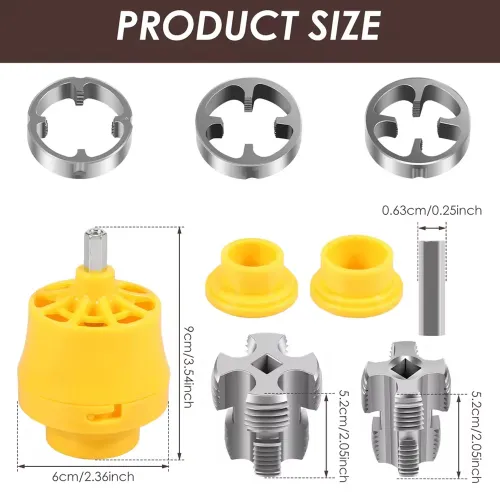 6pcs Pipe Threader Kit Internal Thread Opener Pvc Plastic Pipe Electric Tool PVC Thread Making Tool
