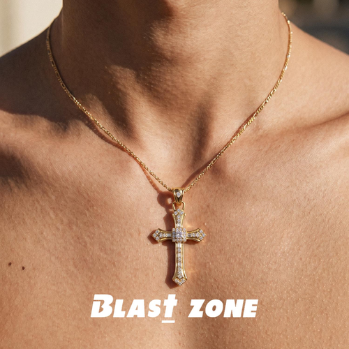 Men Gold Cross Pendant Necklace Stylish Christian Jewelry for Men Everyday Wear and Gifts
