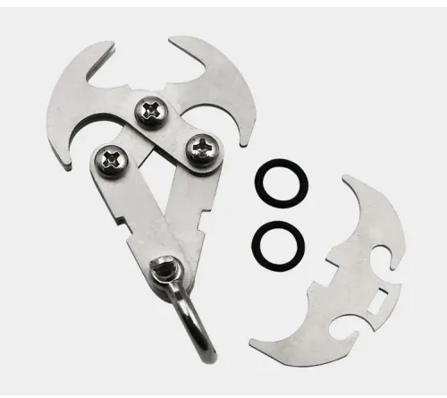Folding Gravity Grab Hook Outdoor Rock Climbing Rescue Claw Survival Mountaineering Hook Tool Multifunctional Stainless Steel