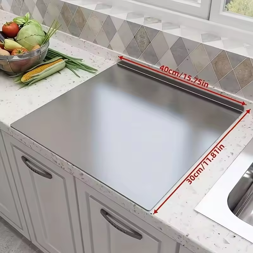 L-shaped Chopping Board Stainless Steel Large Size Doublesided Chopping Board Kitchen Tool Home Fruit Cutting And Kneading Panel