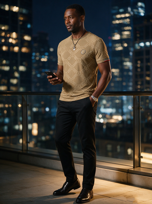 Ice silk short sleeved men's T-shirt quick drying