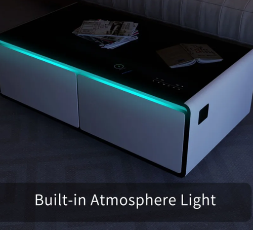 Coffee Table With Builtin Fridge Bluetooth Speaker Wireless Charging Modern Smart Touch Control Designer Mesa De Centro Sala
