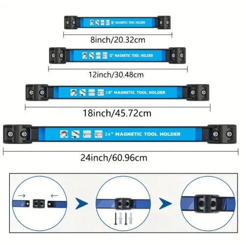 18 24inch Magnetic Tool Holder Heavy Duty Tool Bar Space Saving Metal Organizer Rack Tool for Workshop Garage Home