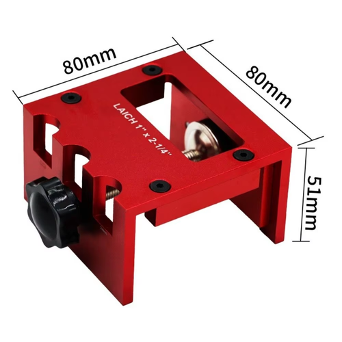 🔧Aluminum Alloy Door Lock Mortising Jig Adjustable Clamping Red Finish Lock Installation Jig Router Bit Set