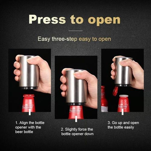 Stainless steel automatic bottle opener